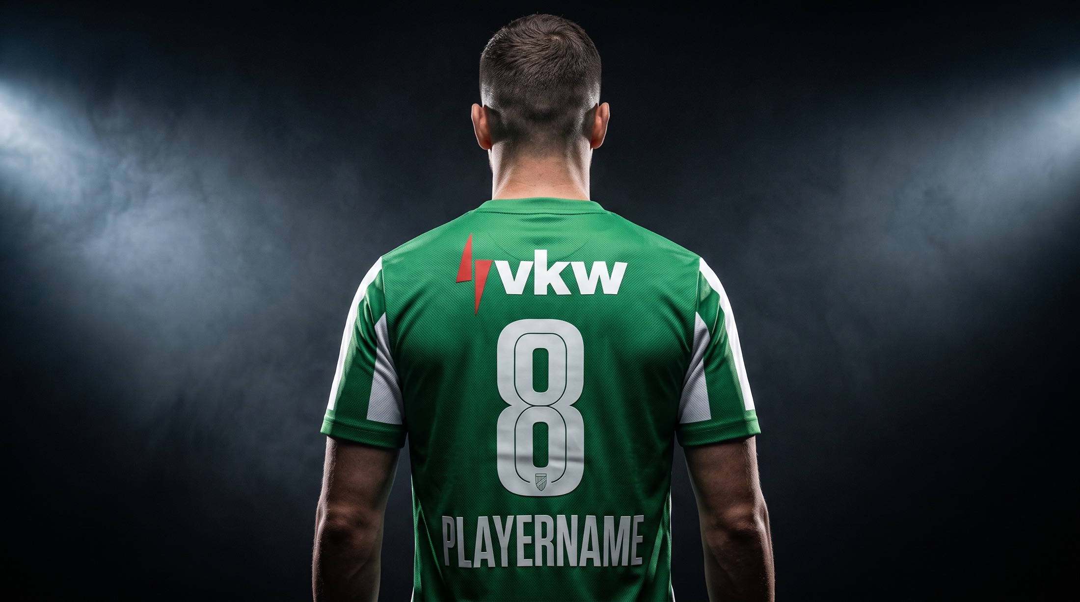 Austria Lustenau — Vereinsschrift am Trikot, Rücken mit Nummer 8