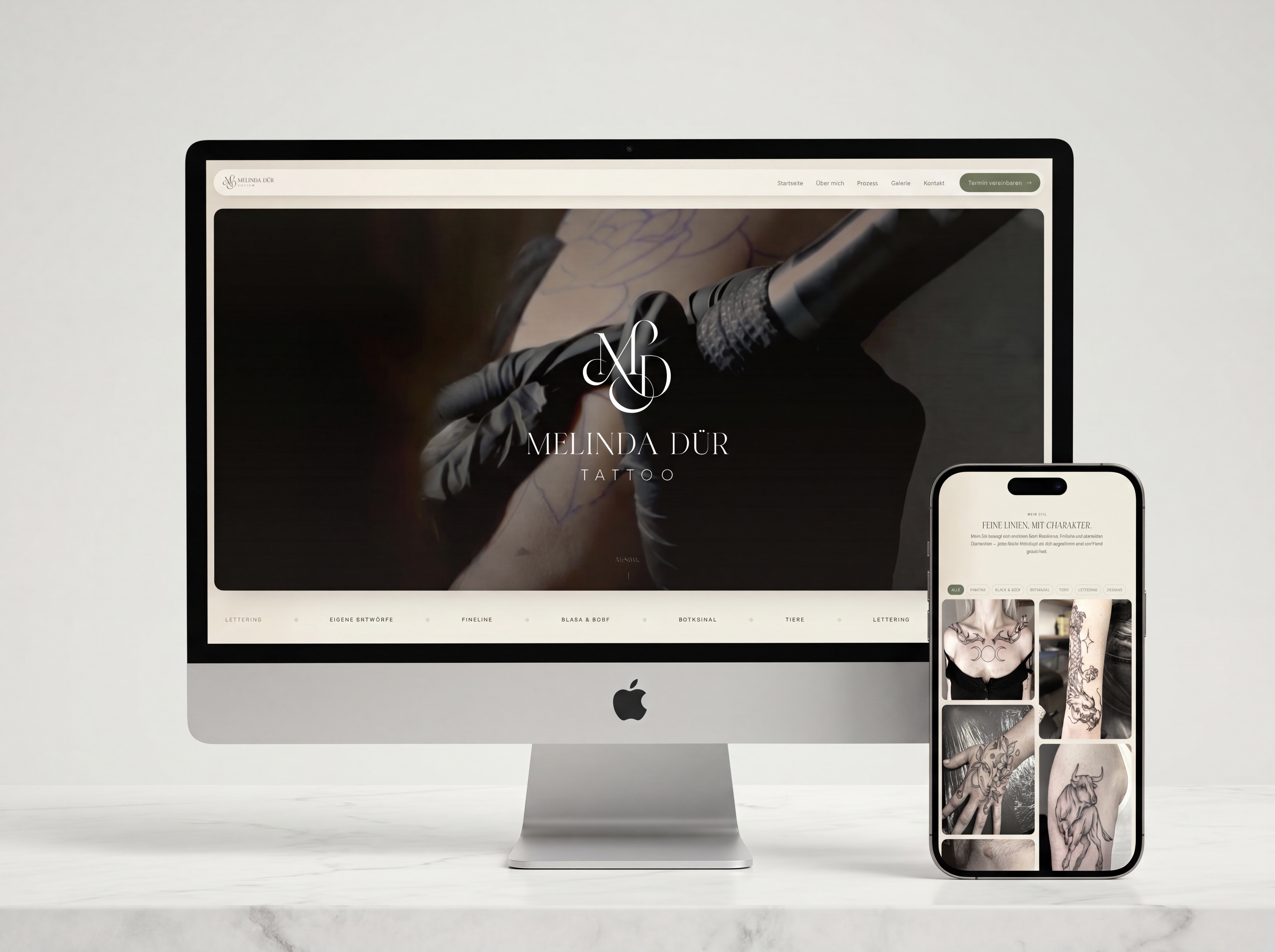 Melinda Dür Tattoo — Branding, Logo-Design und Website