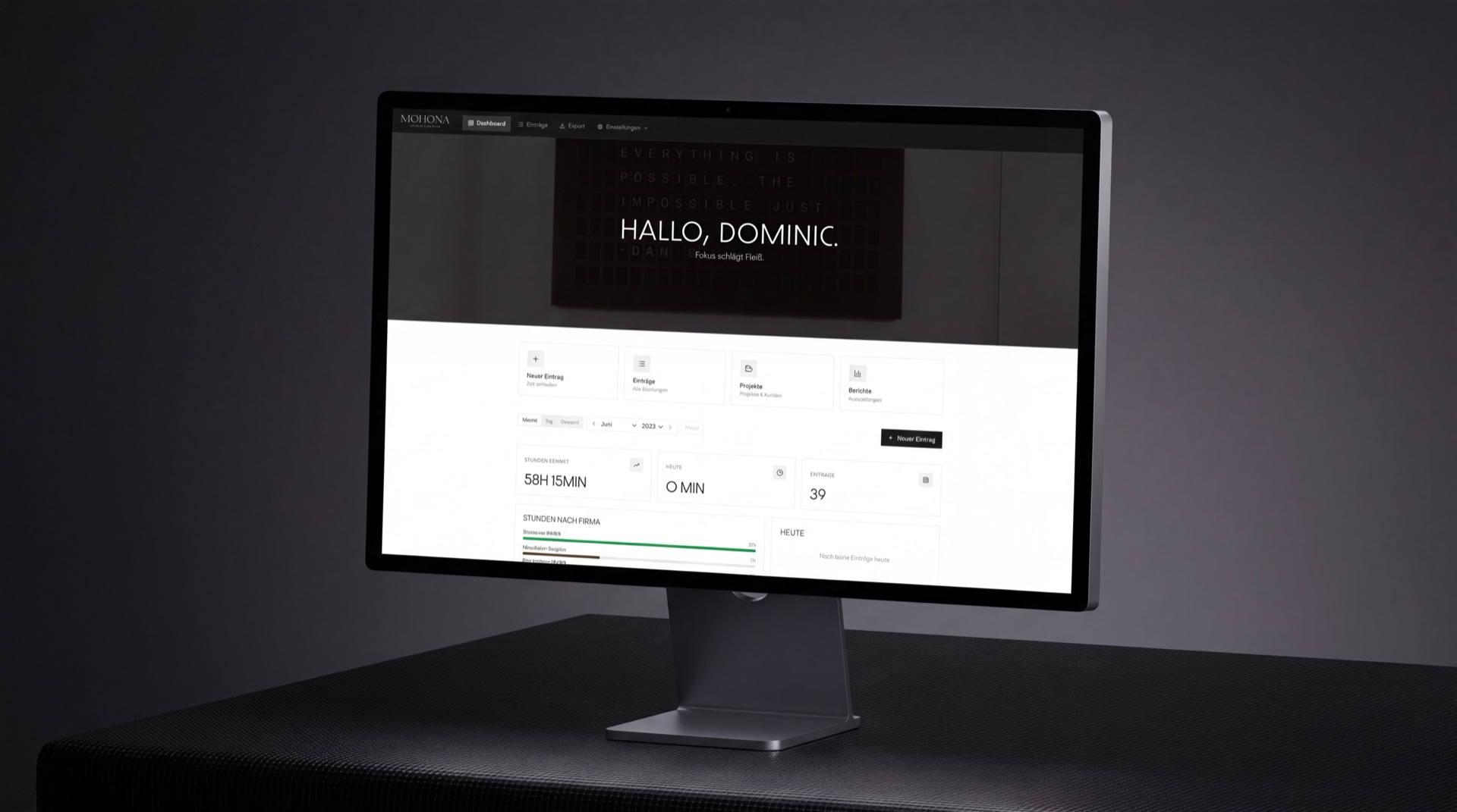 Custom Projektmanagement- und Zeiterfassungstool — individuelle Web-App für eine Agentur